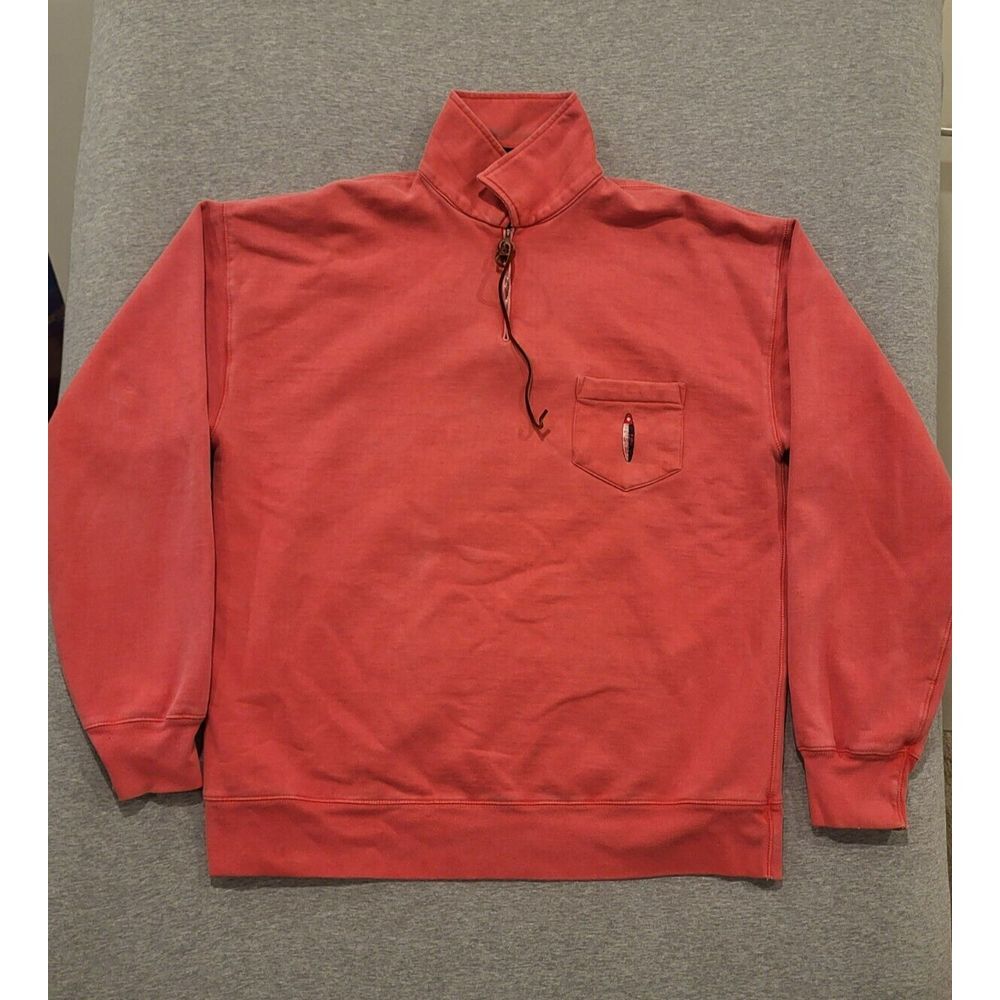 Robert Graham Quarter Zip Sweater‎ Pocket Red Men's Size XL Pullover Classic